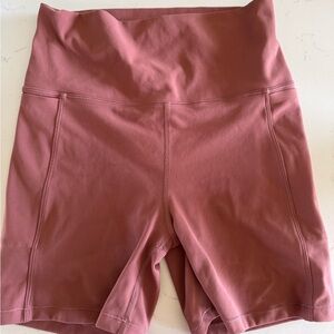 Vuori Pink Bike Shorts High-Waisted Performance